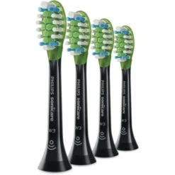 Philips HX9064/33 W3 Premium White 4 Pack Black Toothbrush Heads