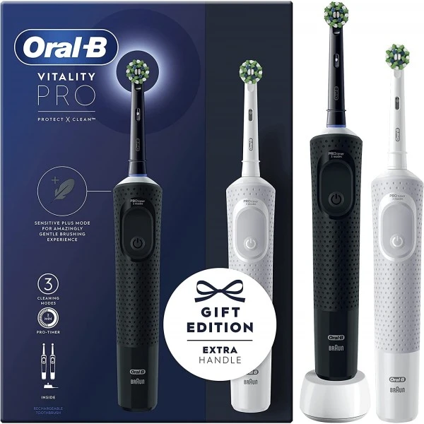 Oral B Oral-B D103.423.3H Vitality Pro Duo Black And White Electric Toothbrush 3 Oral B Oral-B D103.423.3H Vitality Pro Duo Black And White Electric Toothbrush