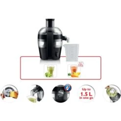 Philips HR1832/01 Viva Collection Black Juicer -Quality Personal Care Products Store 9163